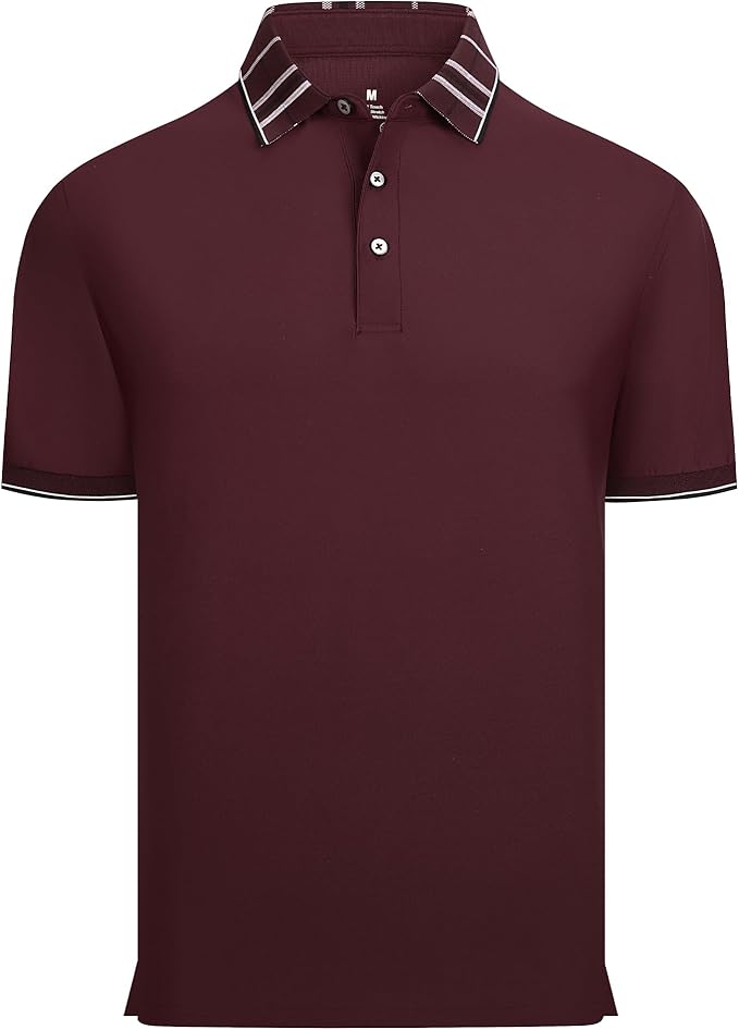 Alex Vando Mens Golf Shirts Moisture Wicking Quick-Dry Short Sleeve Fashion Designed Polo Shirts for Men