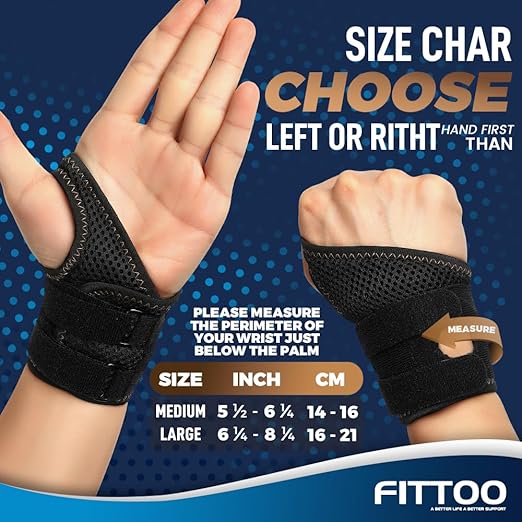 FITTOO Wrist Brace for TFCC Tears, Real Copper Infused TFCC Wrist Brace with Ring Pad for TFCC Tears, Ulnar Sided Wrist Pain, DRUJ Instability, Universal Size for Men & Women Left-L