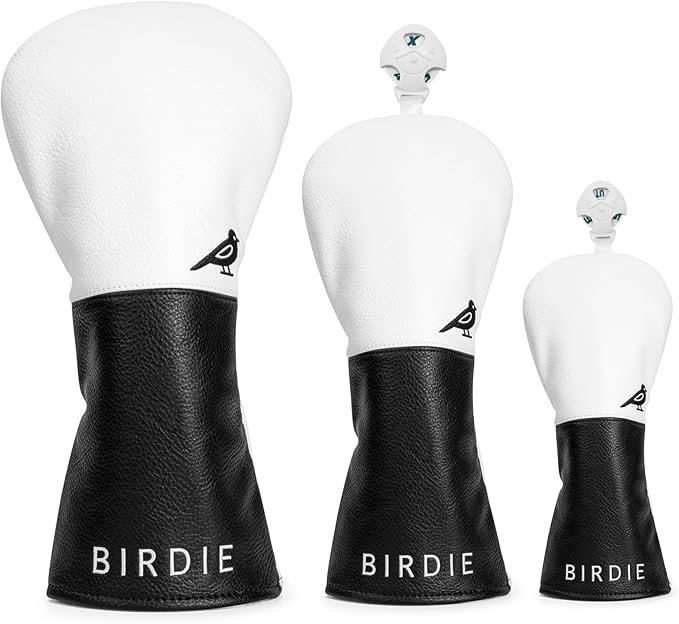 White Black Style Golf Driver, Fairway Woods & Hybrids Headcover Set