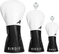 White Black Style Golf Driver, Fairway Woods & Hybrids Headcover Set