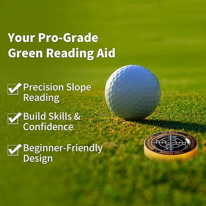High Precision Golf Green Reader Funny Ball Marker Golf Putt Training Aid Bubble Level Golf Accessories Gifts for Men Women