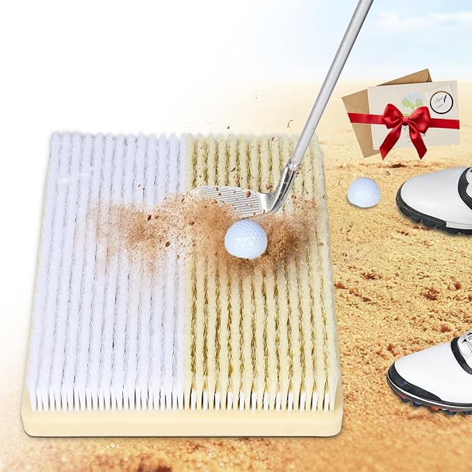 15.7" x 11.8" Golf Bunker Mat - Portable & Sturdy High-Performance Golf Practice Mat for Bunker Shots, Indoor & Outdoor Sand Chipping Mat- Perfect for Beginners, Pros, and Simulator Training