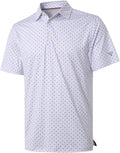 Golf Shirts for Men Dry Fit Short Sleeve Print Performance Moisture Wicking Polo Shirt
