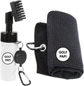 Golf Club Cleaner Brush Kit – Golf Club Cleaning Accessories Include Spray Bottles, Towels, Brush Covers & Retractable Clips – Must-Have Golf Gifts for Clean Shots (1 & 2 Pack)