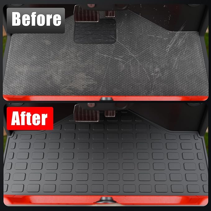 Floor Mats Compatible with 2023-2025 Evolution D5 Golf Cart (D5 Ranger and D5 Maverick with and Without The Plus) 2+2 Model TPE All Weather Guard Protector Accessories