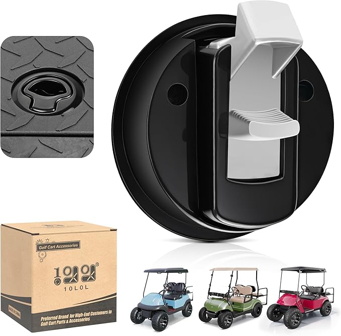 10L0L Universal Golf Cart Rear Seat Storage Compartment Lock Kit - Heavy-Duty Stainless Steel Mounting Bracket & Anti-Theft Lock Head for Yamaha/EZGO/Club Car Precedent/Tempo/Onward