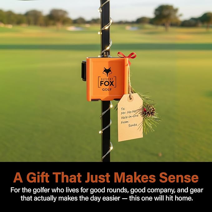 DESERT FOX GOLF Phone Caddy – Adjustable Golf Cart Phone Holder with Secure Strap for Hands-Free GPS & Golf Apps – Universal Fit
