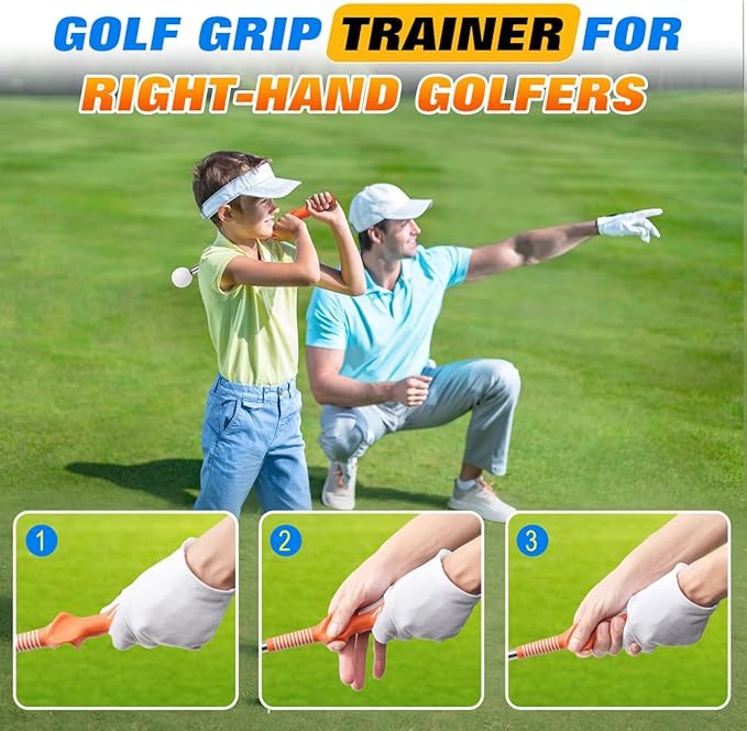 Retractable Golf Swing Training Aid, Right-Handed Tempo Stick Golf, Golf Click Stick & Retractable Golf Swing Trainer Enhance Swing Rhythm, Grip Strength & Speed for Beginner Golfers