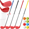 Realspring 4 Pack Backyard Golf Club Set Adjustable Golf Club for Backyard Game Plastic Chipping Clubs Hit Plastic Balls Outdoor Indoor Training Practice Gift(Right Hand)