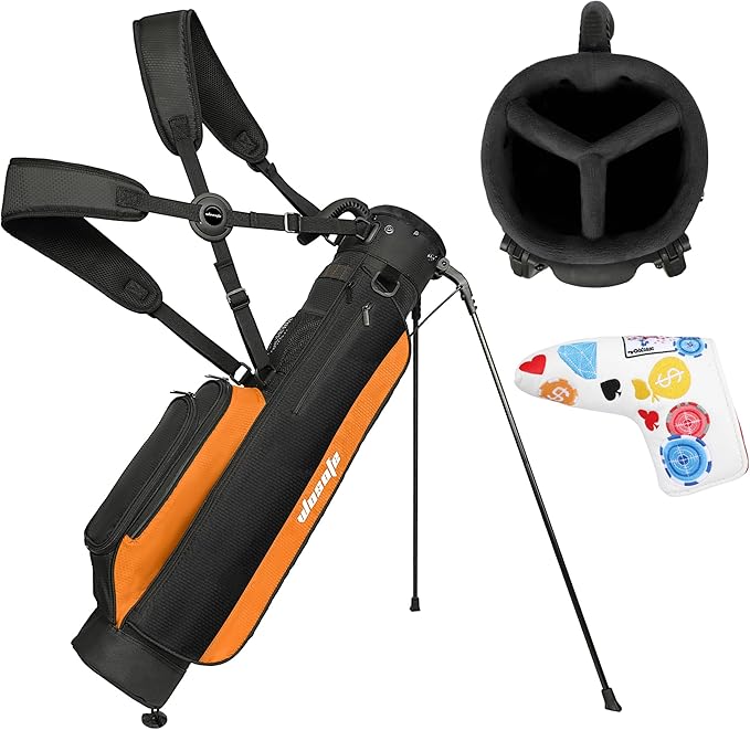 Golf Stand Bag,Lightweight Small Golf Bag,Medium Golf Carry Bag, 2-3Way Divider Men and Women with Adjustable Shoulder Strap Multiple Pockets with Golf Putter Covers