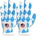 FINGER TEN Golf Gloves Men Right Handed Golfer Left Hand with Ball Marker 2 Pack Leather Breathable Comfortable Weathersof Grip Size Small Medium ML Large XL