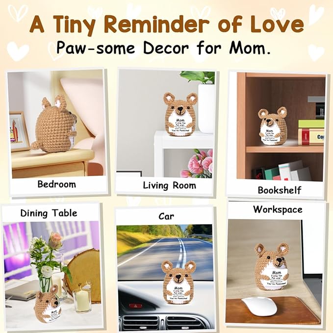 AICase Funny Dog Gifts for Mom from Daughter Son, Mothers Day Birthday I Love You Handmade Crochet Christmas Cute Small Things Stuff Presents for Women Corgi Lovers Easter Mama Mother in Law