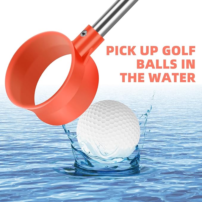Golf Ball Retriever for Water Telescopic, 9Ft/12Ft Stainless Steel Ball Retriever Tool Golf Ball Grabber
