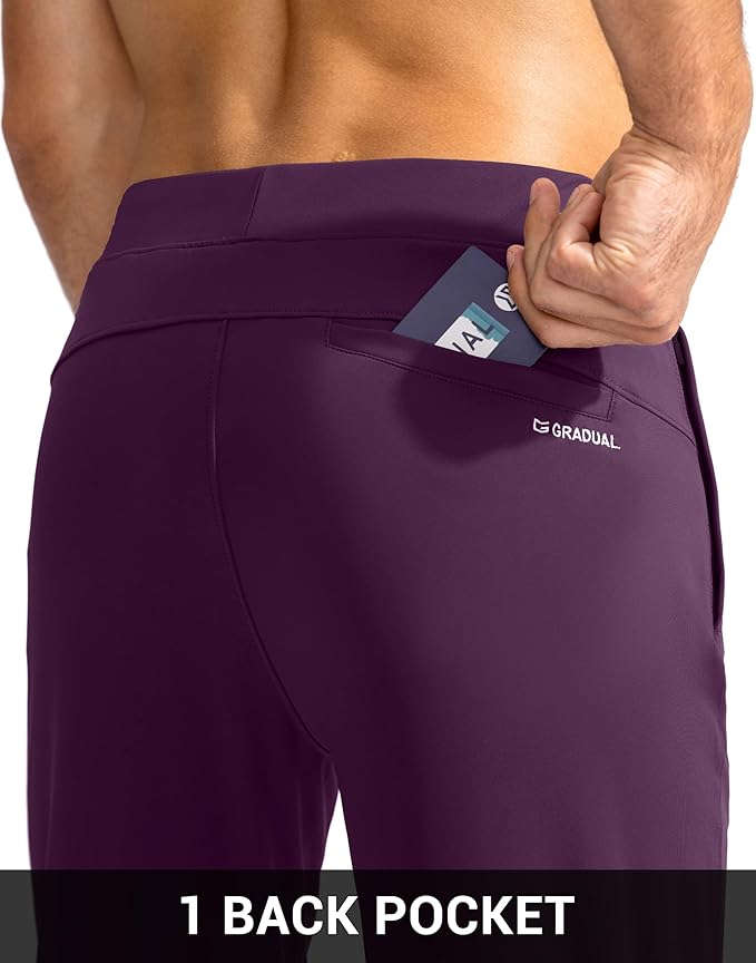 G Gradual Men's Golf Joggers Pants with Zipper Pockets Stretch Sweatpants Slim Fit Track Pants Joggers for Men Work Running