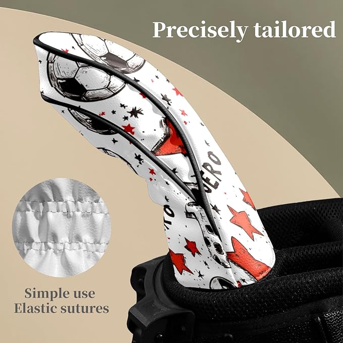 Premium Leather Golf Club Headcovers,Orange Cat Fits Driver Hybrid Fairway 3/5 Wood,with Scratch-Resistant Lining, Gift for Men and Women