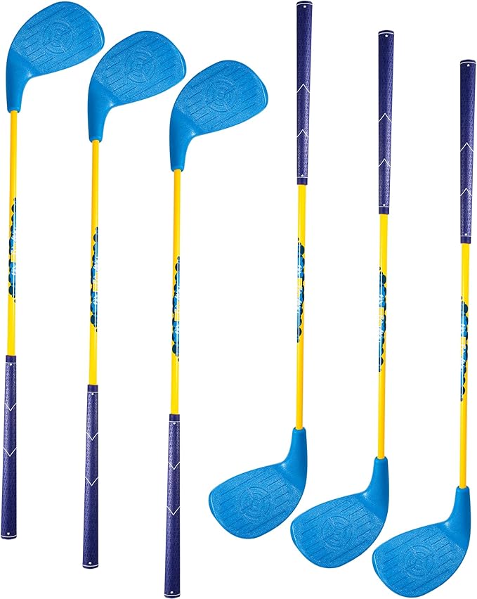HOTWIND Backyard Golf Game Clubs 6 Pack with 5”x 3.5” Oversize Heads and 36” Lightweight Carbon Shaft for Adults Play Outdoor Golf Yard Game in Grass Parks and Yards Hit Plastic and Foam Balls