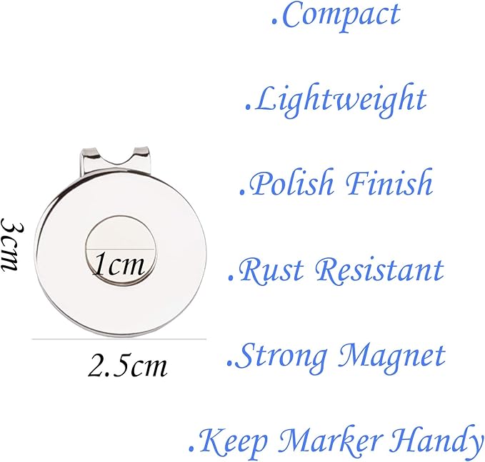 Magnetic Golf Hat Clips Ball Marker Holder for Golf Gloves Hats Bags Caps Visor Belt