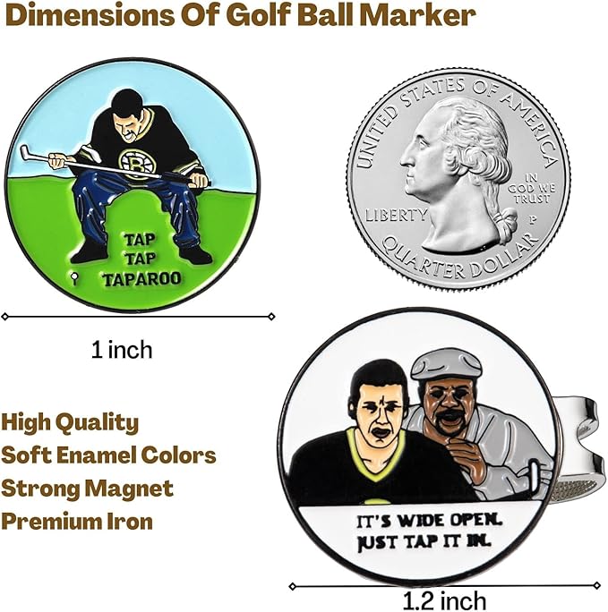 Artpreti Golf Ball Marker with a Standard Magnetic Hat Clip, Funny Golf Ball Marker Hat Clip for Men Women, Premium Golf Gifts for Men Women, Golf Accessories for Golf Lovers