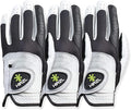HIRZL Trust Control 2.0 Golf Gloves, All Weather Mens Golf Glove, White/Black, Kangaroo Leather Palm, Cabretta Leather Backhand, Trusted by Pro’s, Sweat Free, Ultimate Grip