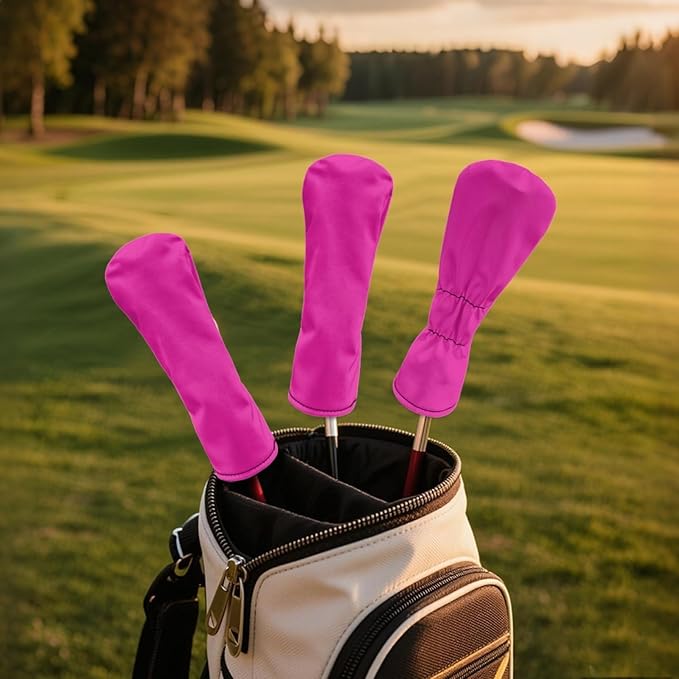 Golf Club Head Covers for Club Protective, Waterproof PU Leather Driver Fairway Wood Hybrid Head Cover