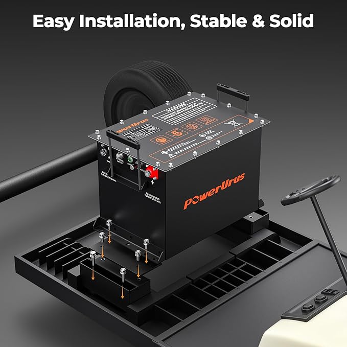 48V 100Ah Lithium Golf Cart Battery, 48V 100Ah LiFePO4 Battery, Built-in Max 300A BMS, with LCD Monitor & Mobile APP & 48V 15A Lithium Battery Charger, 4000+ Cycles, Perfect for Golf Carts