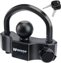Trailer Lock Universal Trailer Hitch Locks, Adjustable Heavy-Duty Trailer Coupler Ball Lock Fit 1-7/8 Inch, 2 Inch, 2-5/16 Inch Couplers with 2 Keys Alike, Black