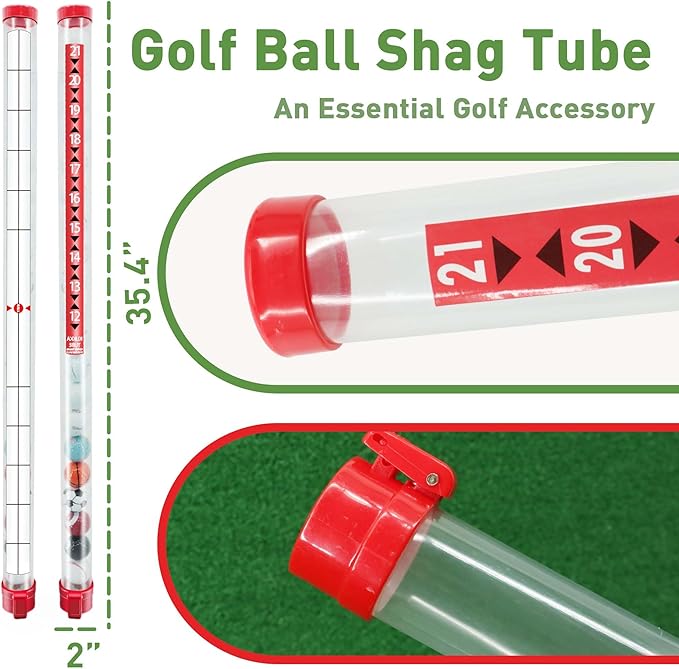 Golf Ball Retriever Professional Picker Golf Ball Shag Tube Plastic Release Retrievers Collector Practice Pick-up Sucker Tool, 35.4 Inch