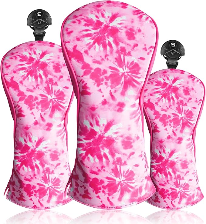 FINGER TEN Golf Club Head Covers for Woods Driver Fairway Hybrid with Interchangeable Number Tag 1 3 5 Premium Leather Headcovers for Women Men