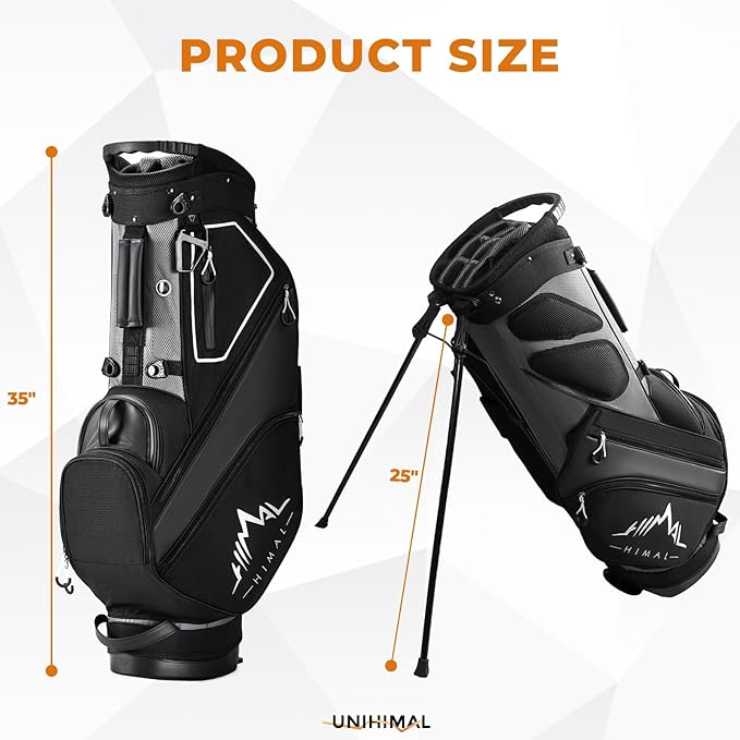 14 Way Dividers Golf Stand Bag Lightweight, Golf Bag for Men Women with Multiple Pockets, Dual Strap and Rain Cover Hood