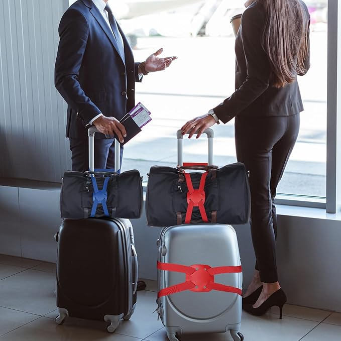 Adjustable Luggage Straps, Suitcase Elastic Strap Bag Bungee with Buckles Travel Accessories - Fitting for(Travel/Add A Bag/Securing Luggage), 27-66 Inch & 2Pcs & Yellow