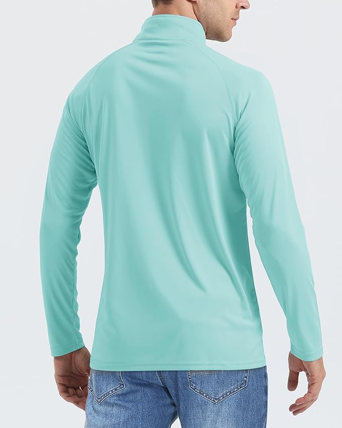 Boladeci Men's UPF 50+ Sun Shirts 1/4 Zip Long Sleeve SPF UV Protection Lightweight Quick Dry Quarter Zip Golf Shirts