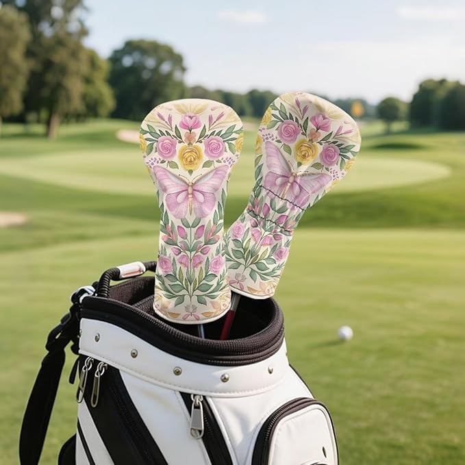 Golf Club Head Covers for Club Protective, Waterproof PU Leather Driver Fairway Wood Hybrid Head Cover