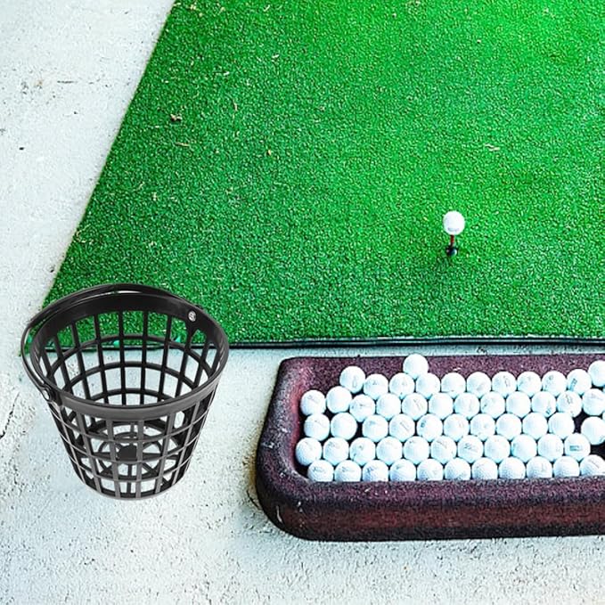 ZLY Golf Ball Basket,Golf Ball Container Ball Bucket with Handle,Holds 50 Balls,Plastic Balls Holder,Black (Holds 50 Balls)