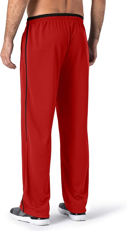 MAGNIVIT Men's Lightweight Sweatpants Loose Fit Open Bottom Mesh Athletic Pants with Zipper Pockets