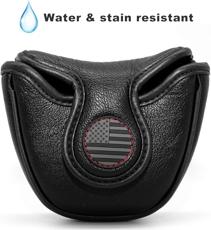 Golf Putter Cover, Putter Headcovers Golf Club Head Covers Putter Headcover for Blade Leather Golf Mallet Putter Head Covers with Magnetic for All Brands USA Style