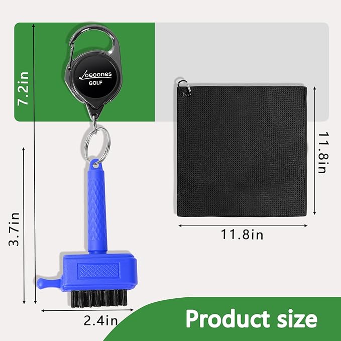 Golf Club Cleaning Kit Durable Mini Size Golf Club Brush and Towel Clean Leaving No Marks Fit for Multiple Situations Golf Club Bag Accessories Golf Gift
