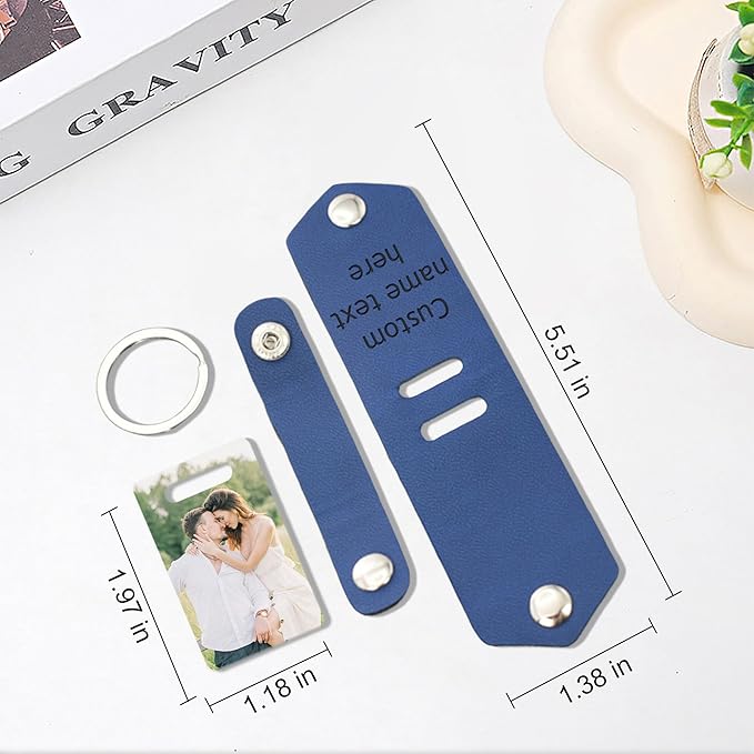 Custom Keychains with Picture Personalized Photo Logo Text Customized Key Chain for Boyfriend Dad Men Women Gifts
