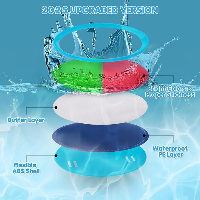 Ayeboovi Toss and Catch Ball Game Outdoor Beach Pool Kids Toys Outside Lawn Yard Games for 3 4 5 6 7 8 9 10 11 12 Year Old Girls Boys Toys Birthday Gift Stocking Stuffers (2 Paddles 2 Balls)