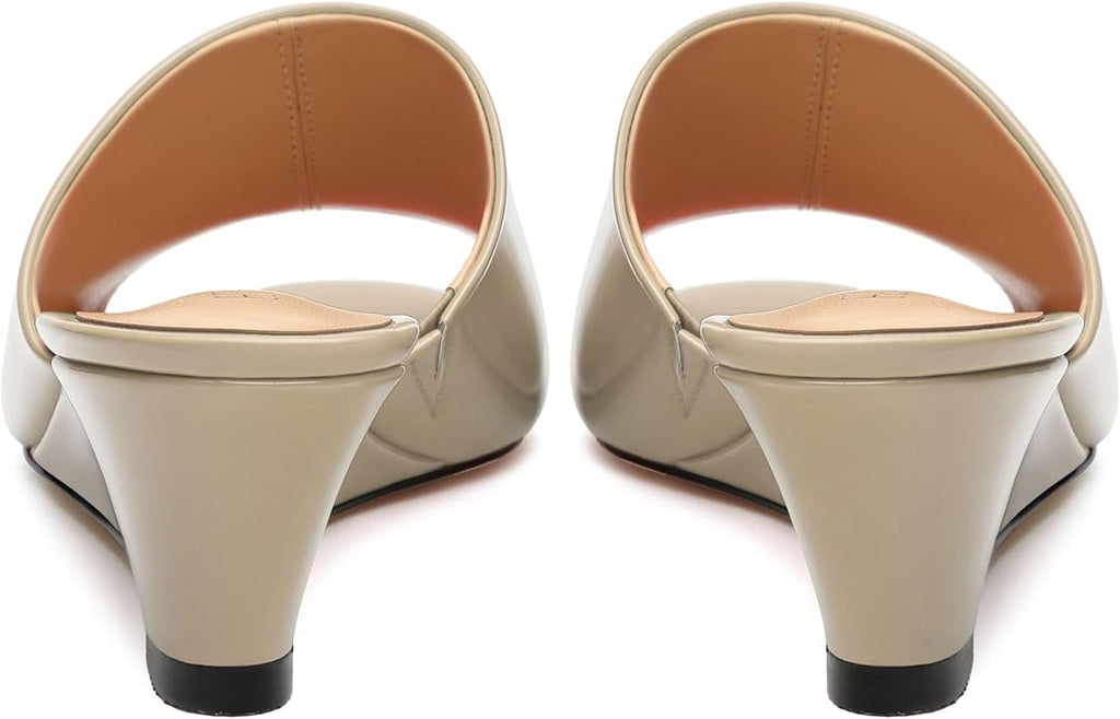 Wedge Sandals for Women Open Toe Wedge Heels Womens Matte High Heel Sandal Round Toe Heeled Wedge Sandals Slip on Casual shoes 2 inch