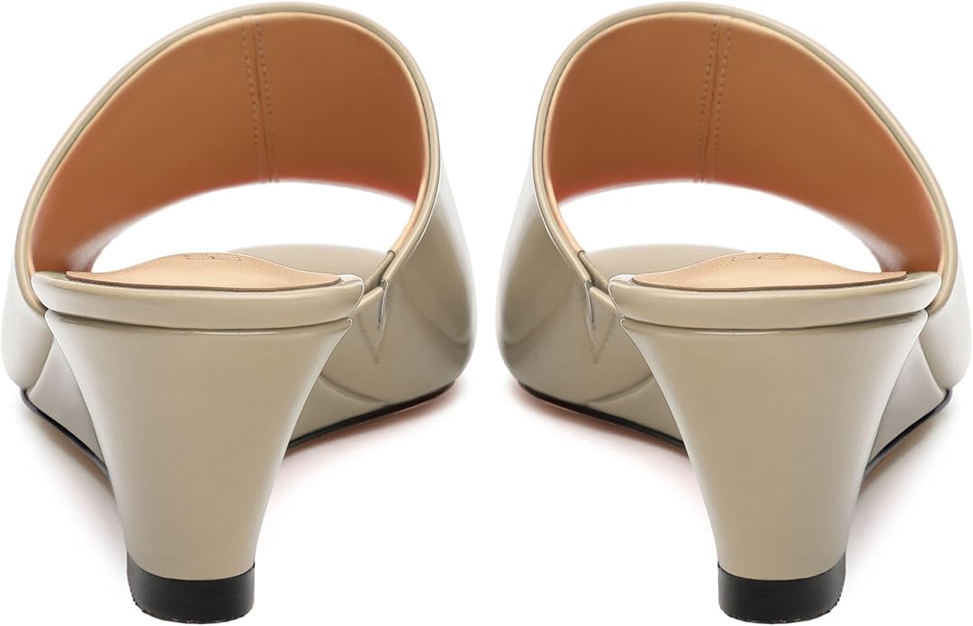 Wedge Sandals for Women Open Toe Wedge Heels Womens Matte High Heel Sandal Round Toe Heeled Wedge Sandals Slip on Casual shoes 2 inch