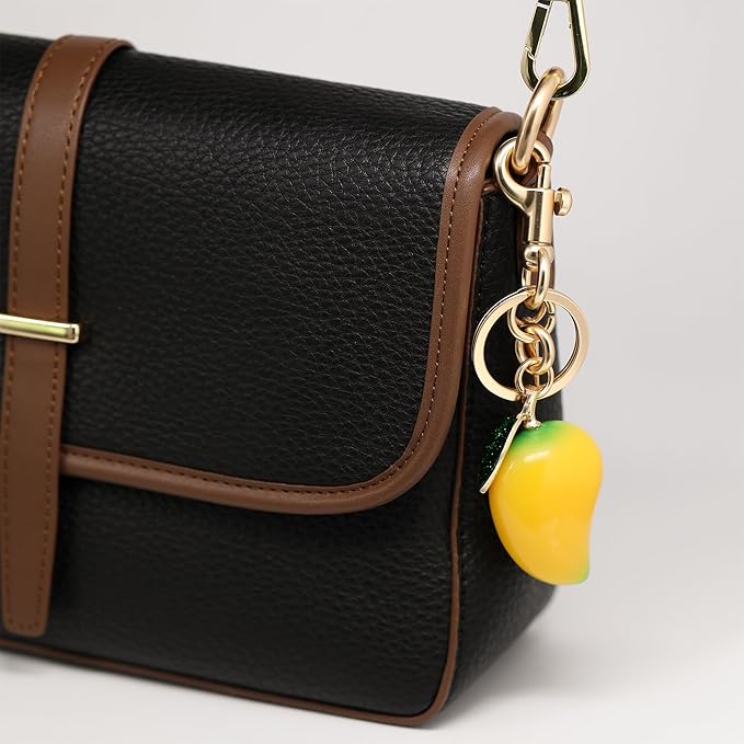 Cherry Bag Charm for Handbag, Big-Apple Strawberry Fruit Bag Charm Cherry Car Accessories KeyChain
