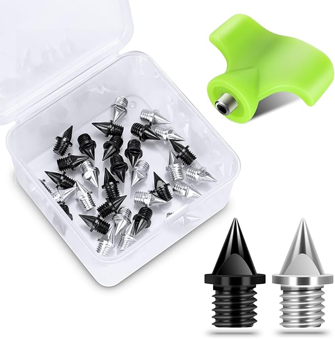 1/4 Inch Carbon Steel Track Spikes, 32 Pieces Lighter Weight Spikes Track Shoes, Each Nail Weighs Only 0.47 Grams, Used for Track and Field Sprinting or Cross Country