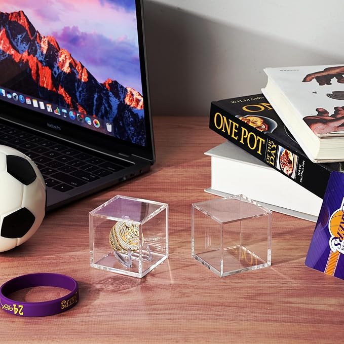 Championship Ring Display Case, Acrylic Display Box and Holder for Super Bowl, Championship, and Baseball Rings, for Collectors and Enthusiasts, 1pc