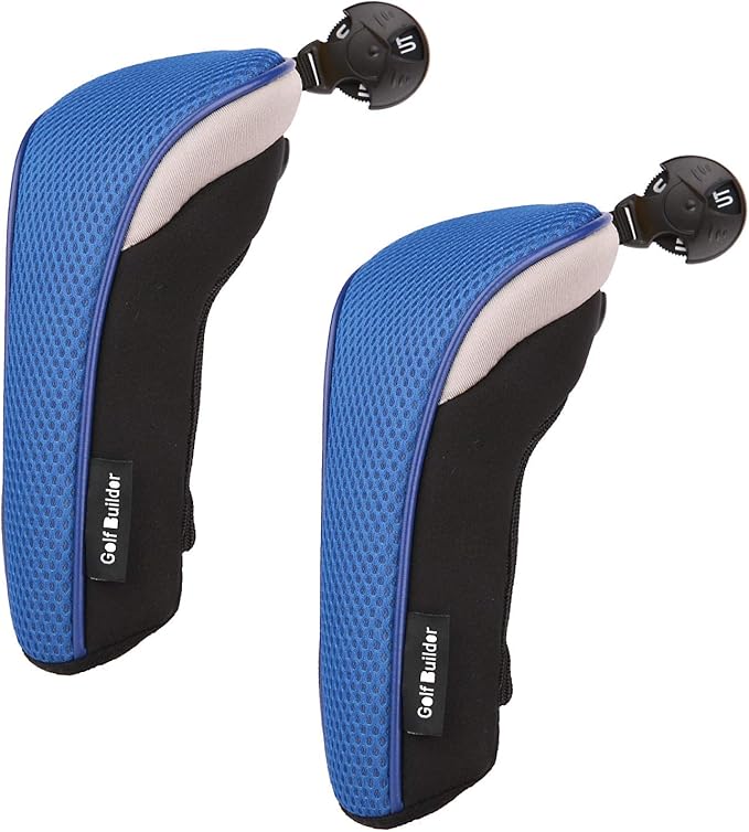 Golf Builder 2pcs/Set Golf Club Hybrid Head Covers Utility UT Cover with Interchangeable Number Tag