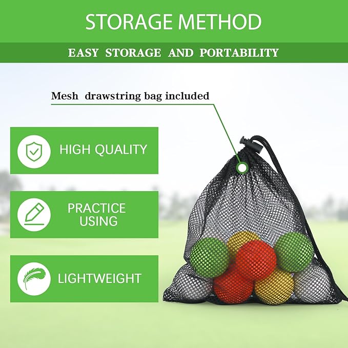40 Pack Foam Golf Practice Balls - Realistic Feel and Limited Flight Training Balls for Indoor or Outdoor