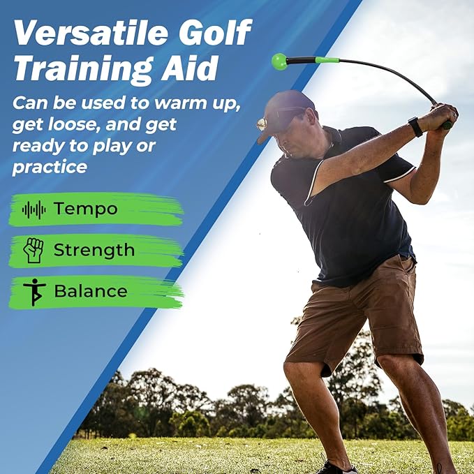 Tangkula Golf Swing Trainer, 47"/40"/31.5" Warm-Up Golf Practice Training Aid with Weighted Head for Grip, Rhythm, Flexibility, Balance, Tempo & Strength, Indoor Outdoor Golf Swing Corrector