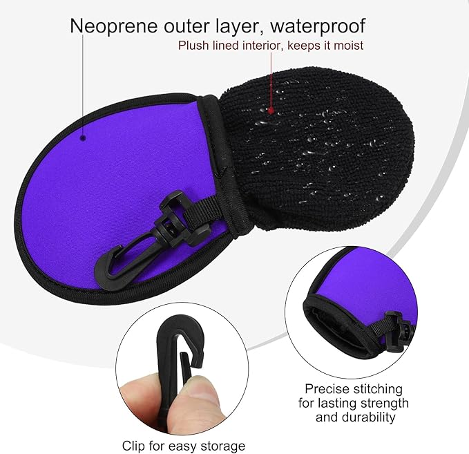 PATIKIL Golf Ball Washer Pouch, Portable Golf Balls Cleaner Pocket Bag with Hanging Clip for Men Golf