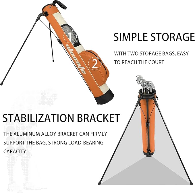 Golf Stand Bag,Lightweight Small Golf Bag,with Dual Strap Easy Carry 2 Way Dividers Multiple Pockets Golf Practice Bag