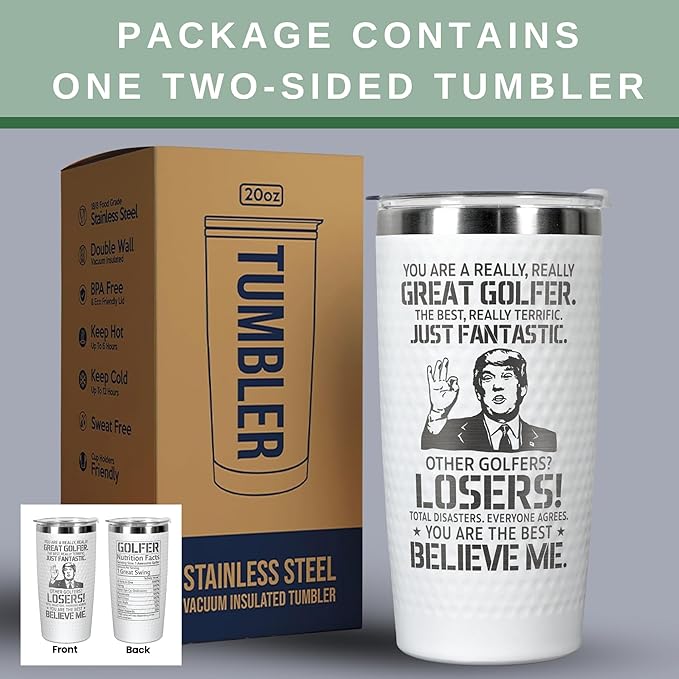 Golf Gifts for Men, Grandpa, Uncle, Golfer, Boss - Grandpa Uncle Gifts - Birthday, Christmas Mugs for Men - Gift Ideas for Golfers Mens - 20 Oz Golfer Tumbler for Mens