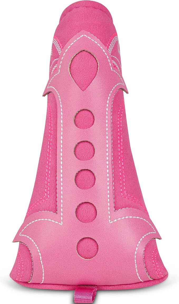 mytag Pink Golf Club Head Covers, Western Cowboy Retro Golf Headcovers with Patch & Embroidery Driver Fairway Wood Hybrids/Rescue Covers